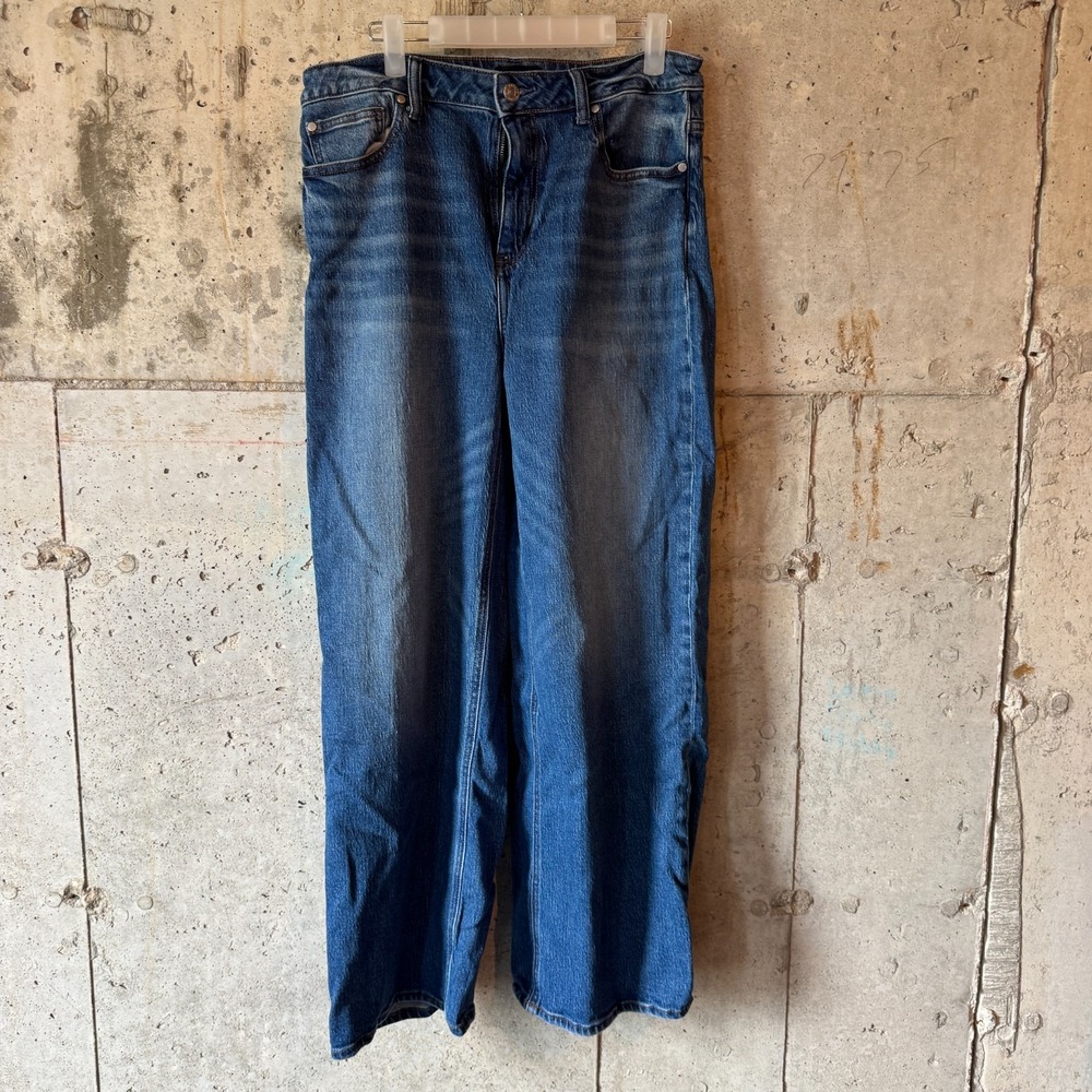 Quince Bella Stretch Relaxed Straight Jeans Womens 30 Atlantic Blue Cotton Blend